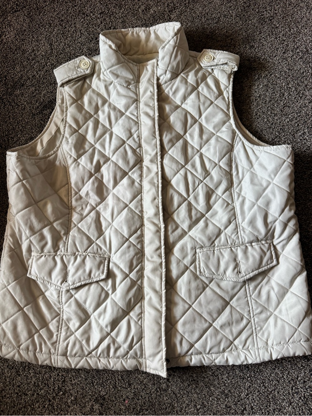 Izod Cream Quilted Sleeveless Puffer Vest